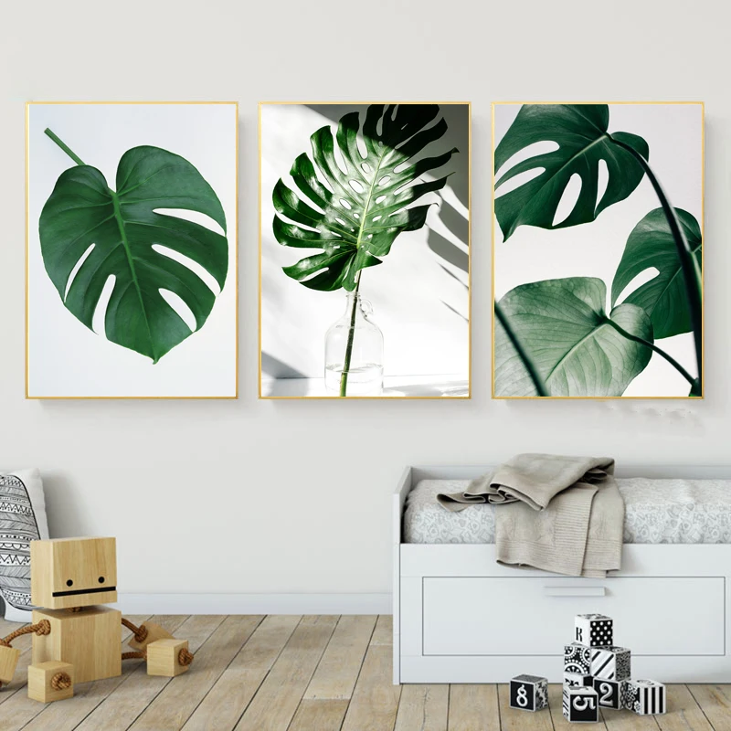 

candinavian Style Tropical Plants Poster Green Leaves Decorative Picture Modern Wall Art Paintings for Living Room Home Decor