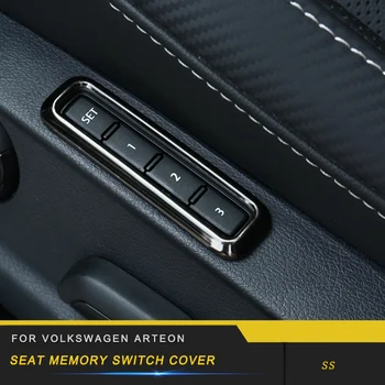 

For VW Volkswagen Arteon 2019 Car Styling Seat Adjust Memory Button Chrome Cover Trim Frame Sticker Interior Accessory
