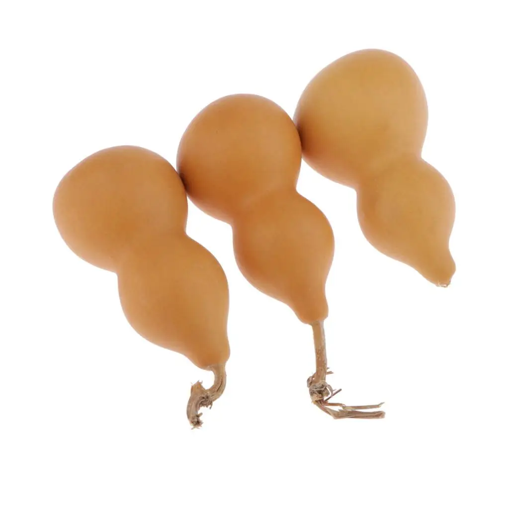 3pcs Natural Gourds Unpainted Charm Pendant For Kids DIY Crafts Keychain Decor Photography Props
