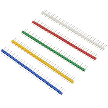 

10PCS 3A Pin Connector Male 2.54mm Pitch Pin Header Strip Single Row 40 pin Connector Kit for PCB board 40Pin 1x40P Breakable