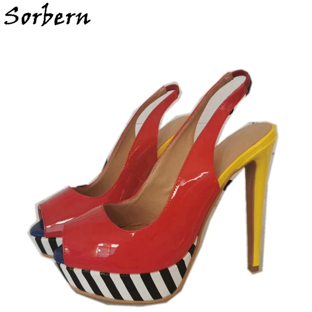 red patent slingbacks