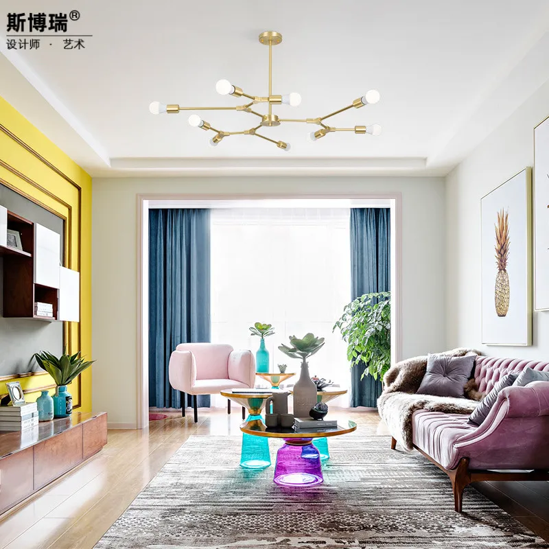 

Concise Molecule Lamp Originality Personality Restaurant A Living Room Main Bedroom Ins Branch A Chandelier Toggery Lamp
