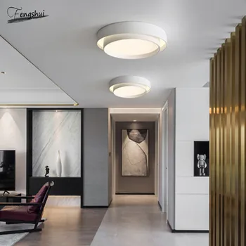 

Modern Ceiling Lights Tube Round Living Room LED Double Circle Aisle Lamp Loft Dining Room Bedroom Study Cafe Decor Luminaria
