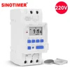SINOTIMER Brand Electronic Weekly 7 Days Programmable Digital Time Switch Relay Timer Control AC 220V 230V 16A Din Rail Mount 1