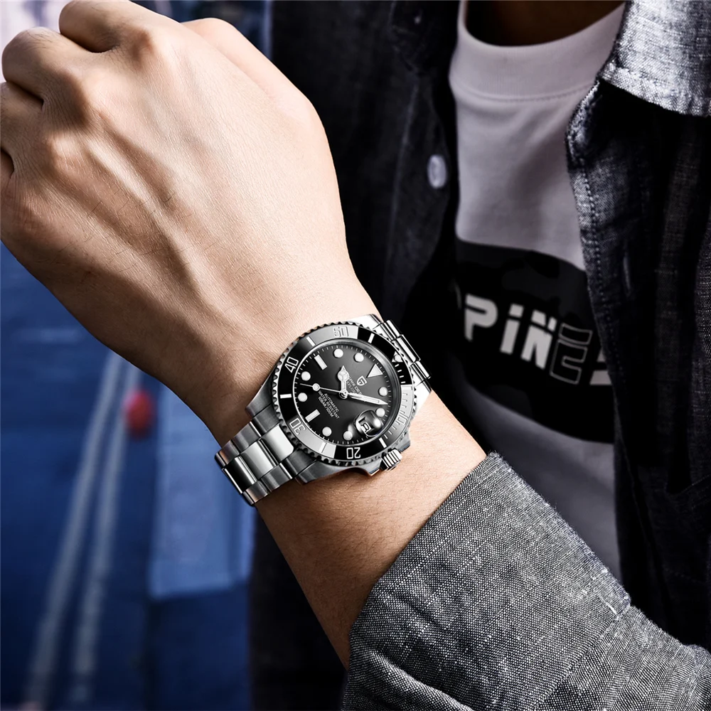Reloj Hombre PAGANI DESIGN New Men Automatic Mechanical Wristwatch 40mm Sapphire Glass Stainless Steel Divers Watch Men Watches