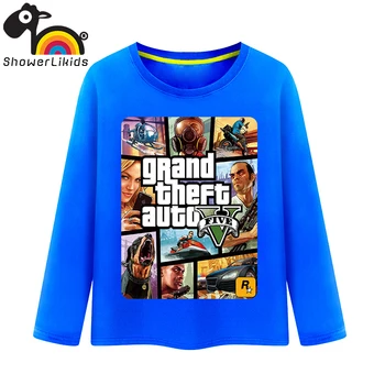 

Cotton full sleeve long children t shirts cute cartoon game boys girl showerlikids wear City Ranger Story surprise SL016010