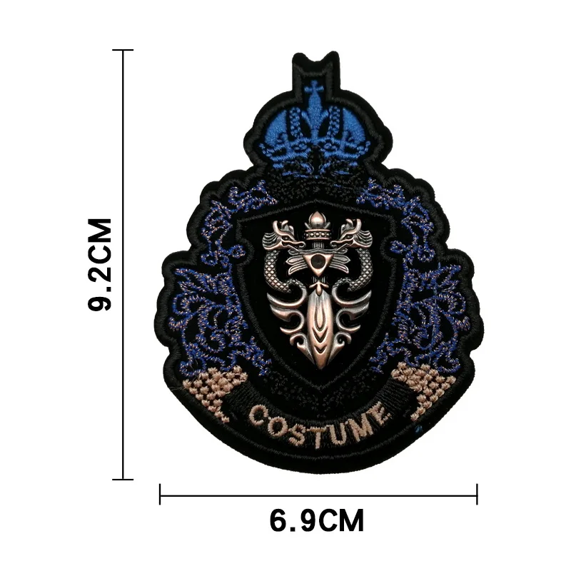 GUGUTREE вышитая металлическая нашивка beetle Crown Tiger lion нашивки с изображением волка аппликация Одежда Куртка значок нашивки для одежды YC-38
