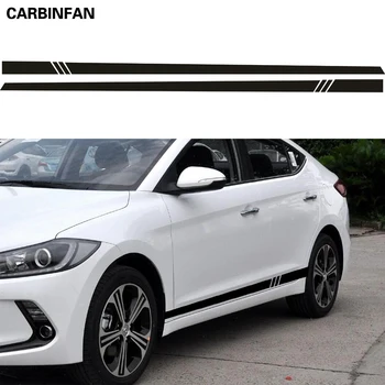 

Car Waist Side Skirt Decoration Carbon fiber Stickers Decals 2Pcs For Hyundai Elantra 2017 2018 2019 Avante Car Accessories