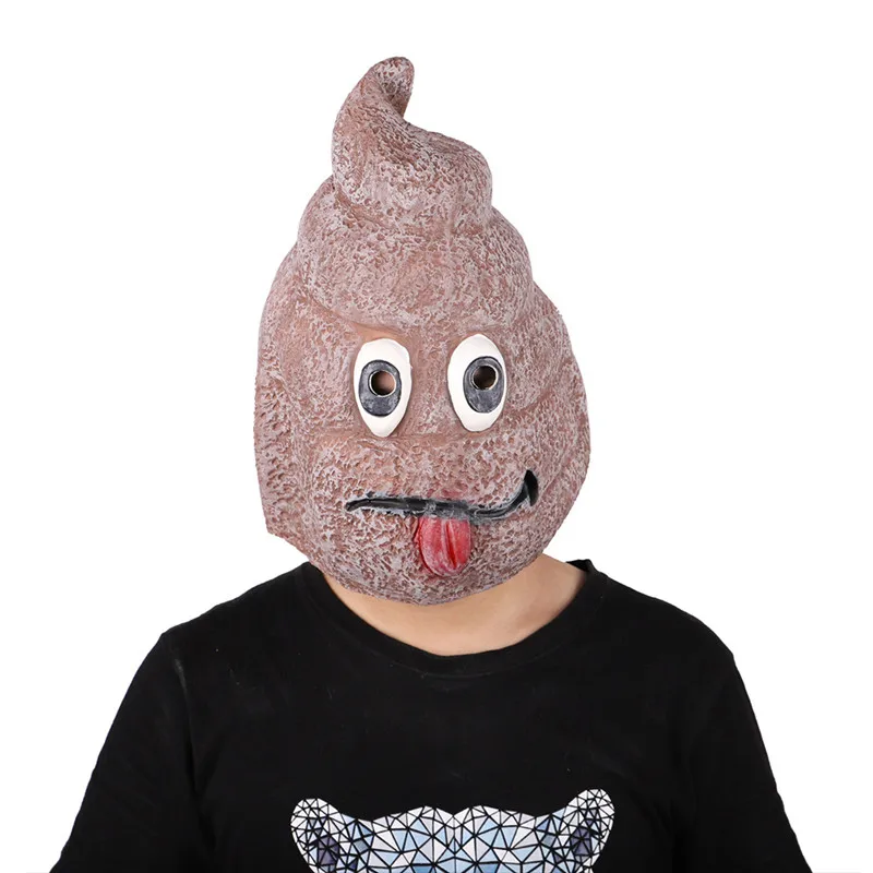 Poop Funny Halloween Party Mask Masquerade Cosplay Costume Props Zombie Undead Latex Full Face Mask Increase Festive Atmosphere - Цвет: Poop