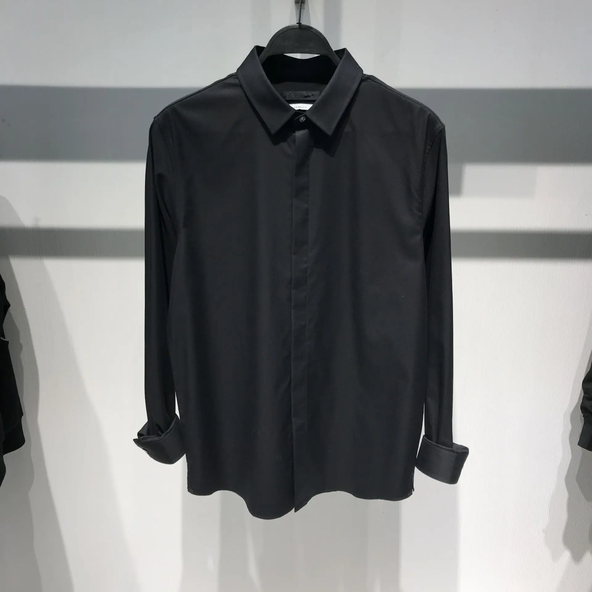 

Of Goods 94X16 Men Autumn And Winter New Style Pure Black Business Shirt Fashion Casual Versatile Lining