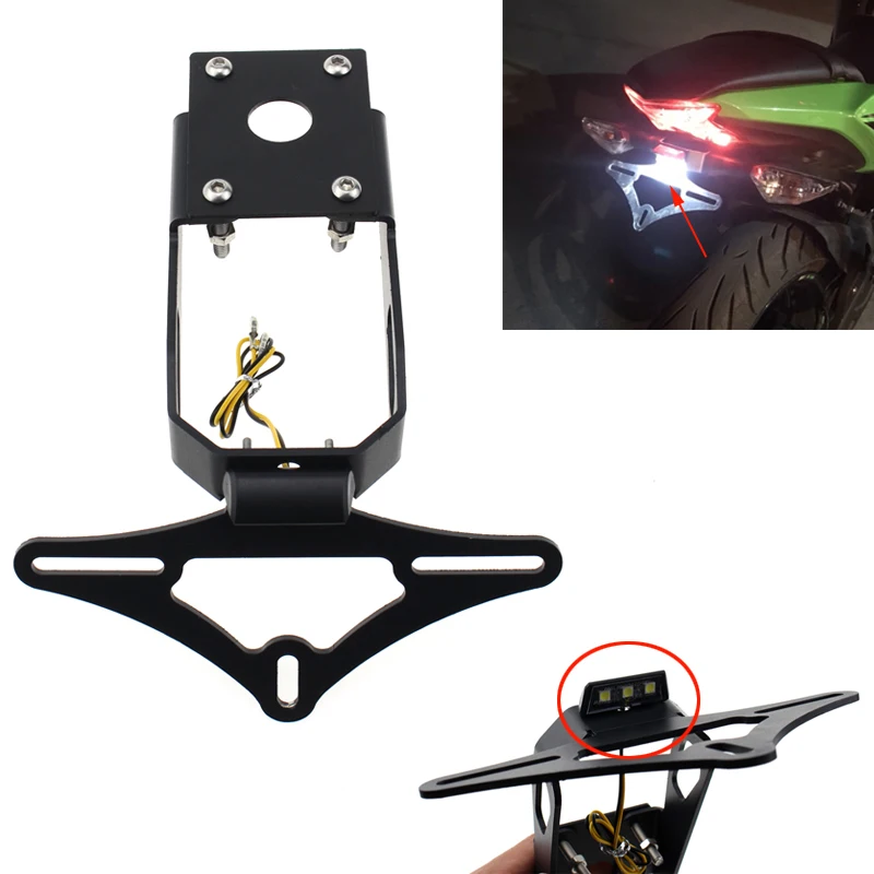 

LED license plate bracket for Kawasaki Z650 Ninja 650 2017 -2019 motorcycle license plate frame tail CMC aluminum desiccant
