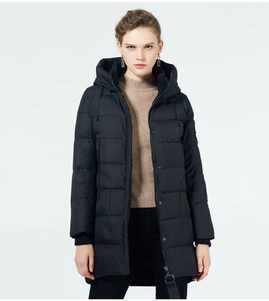 GASMAN пальто зимнее женское средней длины пуховик зимний женский капюшоном тёплый куртка женская зимняя парка модная