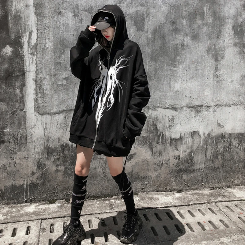 هودی دارک انجل پانک اورسایز Oversize Sweatshirt Punk 40 Hf6a0e1982cff4f479c856e842638bfdda