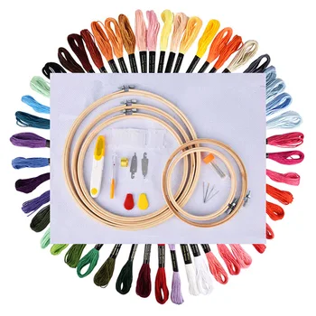 

50 Colors Embroidery Skeins Sewing Kit Embroidery Cross Stitch Needle Tools DIY Knitting Stitching Sewing Set