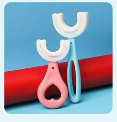 Silicone Geometric Teethers Children 360 Degree U-shaped Baby Toothbrush Teethers Soft Silicone Baby Brush Kids Teeth Oral Care