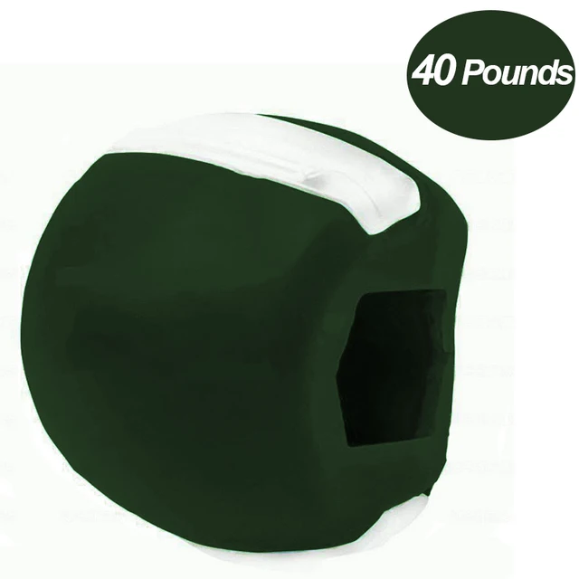 Masseter Ball Jawline Muscle Exerciser Chew Ball Food Grade Silicone Facial  Mandible Trainer Face Fitness Balls 20-50 Pounds 40 pounds army green