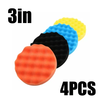 

4 Pcs Polishing pads 3/4/5/6/7 inch Sponge Foam Wax Polisher Set Care Detailing