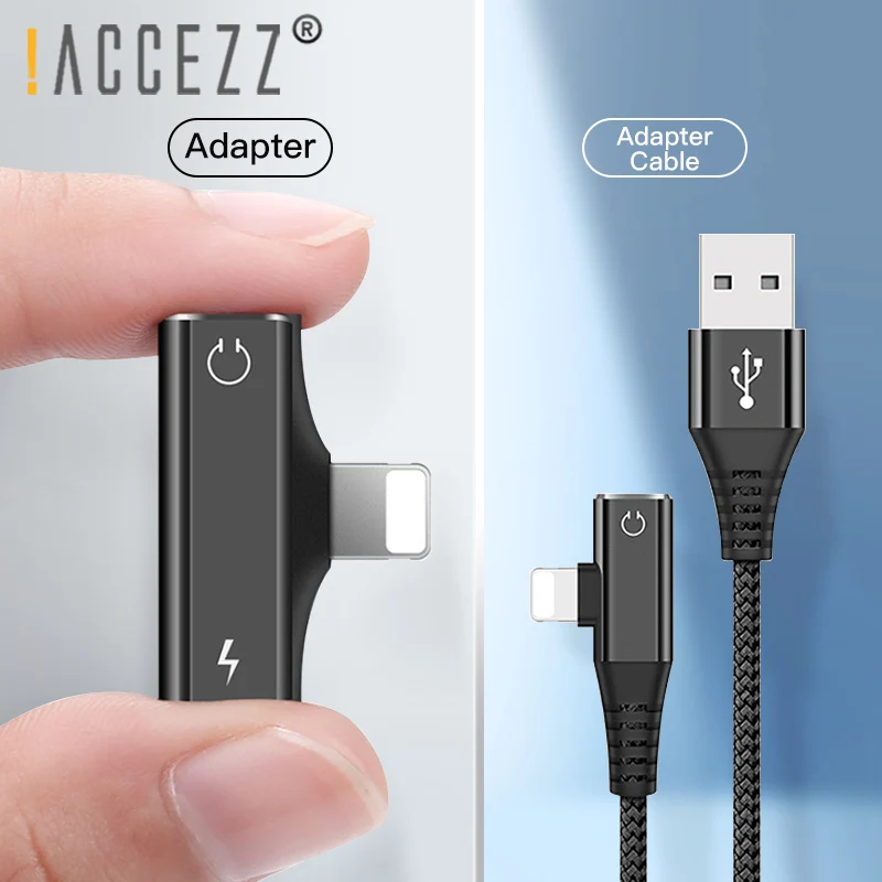 ACCEZZ 2 в 1 двойной адаптер для наушников с подсветкой для iphone X 8 ...