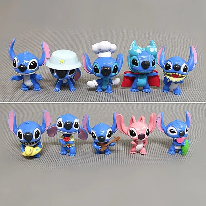 

10Pcs/Sets Disney Toy Star Baby Stitch Garage Kit Dolls for Child Girls Boys Model Ornaments Plastic