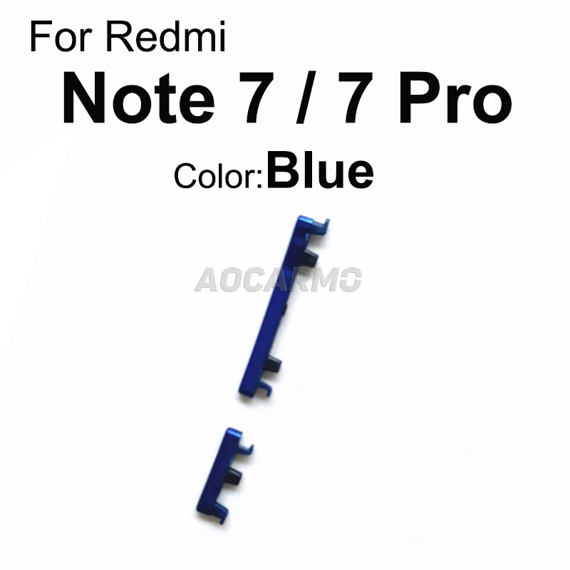 YESUN Power & Lautstärke-Taste Für Xiaomi Redmi Note 7 / Note 7 Pro – Ersatzteil In Blau
