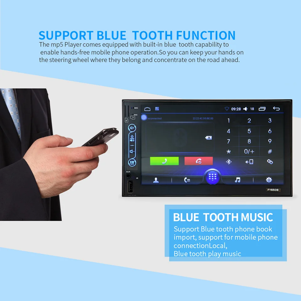 Discount AOSHIKE 2019 New Car Multi-functional Media Player GPS 7 Inch 2 Din Car MP5 Player Bluetooth WIFI Quad Core Android 6.0 FM MP4 8