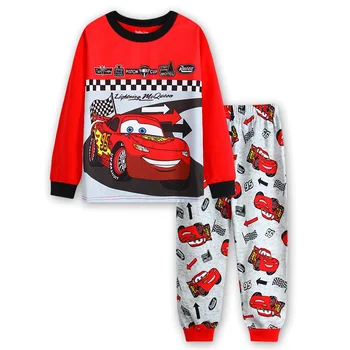 

2020 New Disney Car Story Pajamas Children's Car Pattern Long-sleeved Pajamas Cotton Home Clothes Kids Boys Pajamas Two-piece
