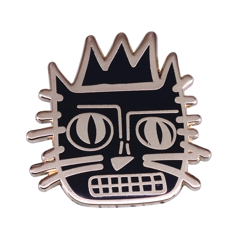 Basquiat artist cat эмалированный штифт простое чутье дополнение|Броши| |