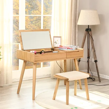 

Original Element Solid Wood Dressing Stool Oak Furniture Small Apartment Nordic Modern Minimalist Soft Makeup Makeup Stool