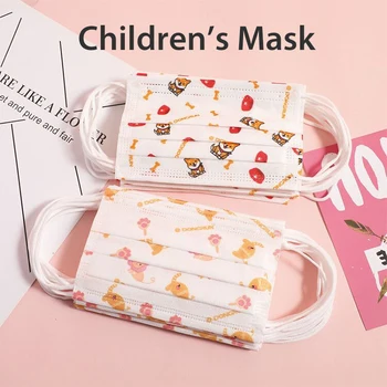 

Children Face Mask Cartoon Disposable Mouth Mask TNT Fabric Non-woven Isolation Mask Filter Protective 50/100pcs Fast Shipping