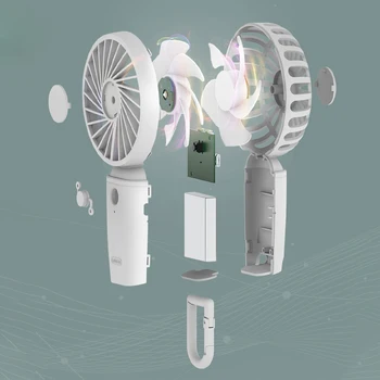 

Dual Motor Mini USB Fan Cooler Handheld Portable Fan Rechargeable Travel Outdoor Home Office Quiet 1500mAh Battery Greater Wind