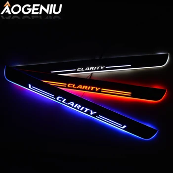 

LED Door Sill Scuff Plate Acrylic Compatible For Honda CLARITY 2017-2020 Dynamic Streamer Light Pedal Customize Car Accessories