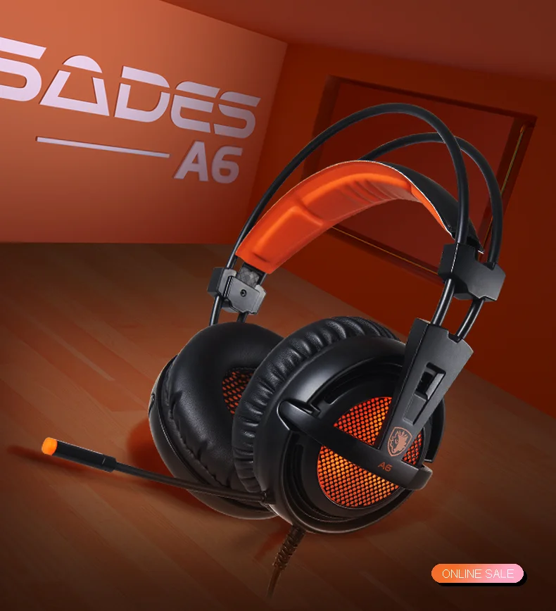 SADES A6 7.1 Stereo Игровая гарнитура компьютер pc gaming headset computer headset gamer headphones 1