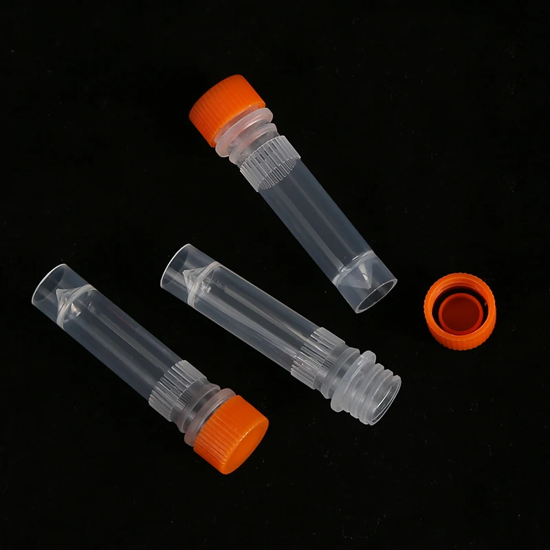1.5ml Cryopreservation Tube Laboratory Freezing Tubes Centrifuge Tube Cryo-Tubes for Lab Analysis With Screw Cap 100pcs
