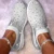 Женские кроссовки на плоской подошве Crystal Fashion Bling Casual Slip On Sock Trainers Winter Walking Shoe Zapatillas Mujer