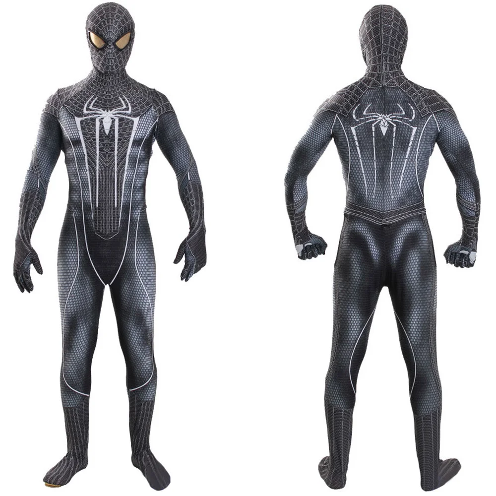 

Symbiote Spiderman Amazing Costume Cosplay Superhero Zentai Bodysuits Jumpsuit Spandex Halloween Costume Peter Parker Adult Kids