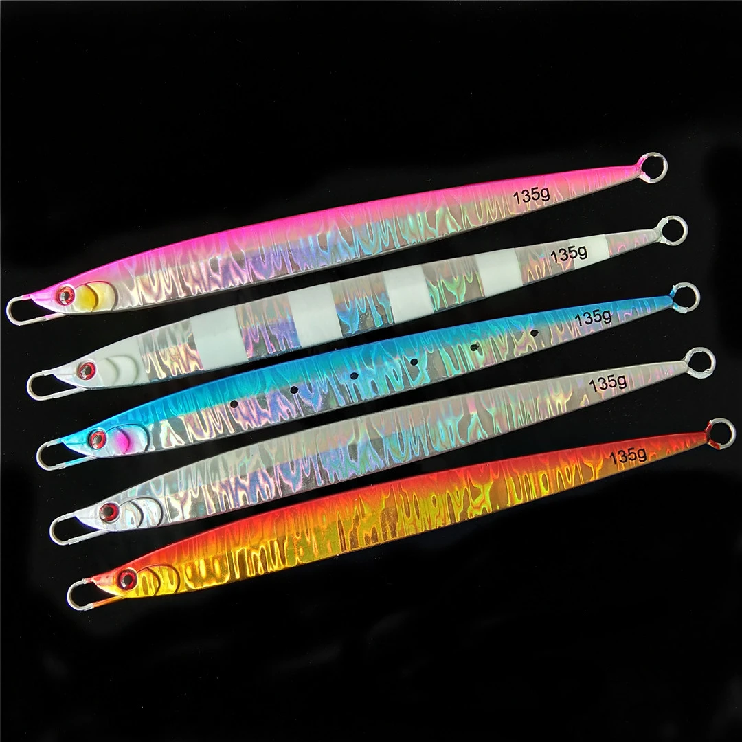 Farbe : Blue, Gr/ö/ße : 80g 1pc Havsfiske Jigging Lure Fast Speed Jig Lange Casting Metall Jig 80g 135g Salewater Luminous Angeln Jig K/öder L-MEIQUN 100g
