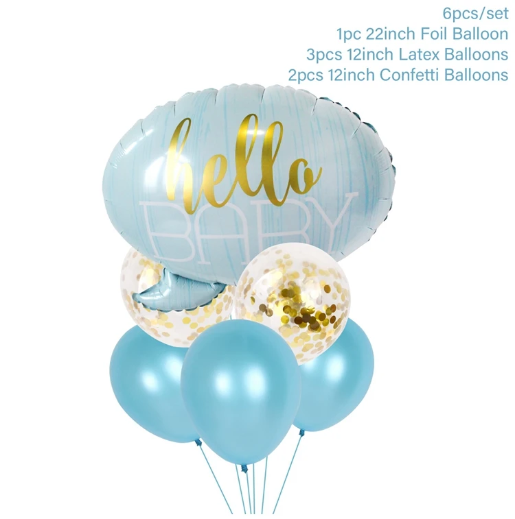 balloon 10 Розовая, синяя посуда для первого дня рождения, украшения для детей, первый день рождения для мальчиков и девочек, декор для первого дня рождения, декор для детского душа - Цвет: balloon 10