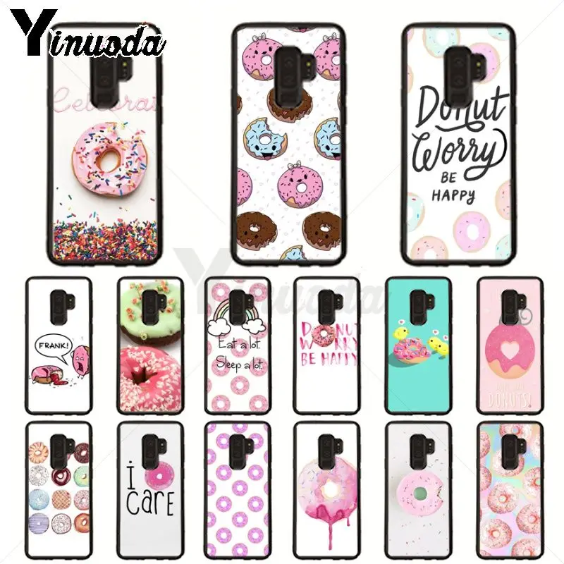 Aku Cinta Anda Donat Hitam Cell Phone Case untuk Samsung Galaxy S10plus S9 S8plus S10E A50 A70 A10 S9PLUS Kasus Ponsel