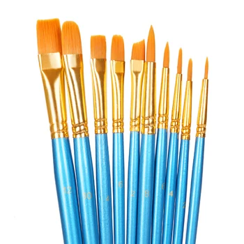 

10pcs Paint Brushes Set Different Sizes Nylon Hair Artists Paint Brushes Set For Gouache Watercolor Oil Painting