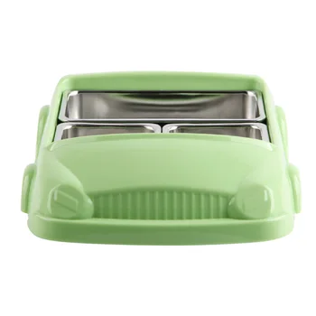 

Children Cartoon Car Lunch Box Stainless Steel Divided Plates Tray Set Fork Spoon Tableware QP2