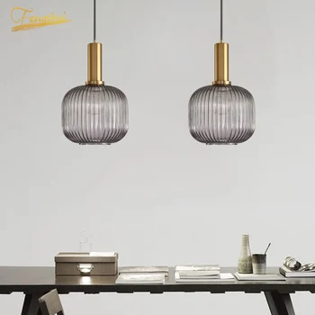

Modern Gold Glass LED Pendant Lights Lamp Nordic Industrial Decor Pending Lighting Living Room Bedroom Dining Room Hanging Lamp