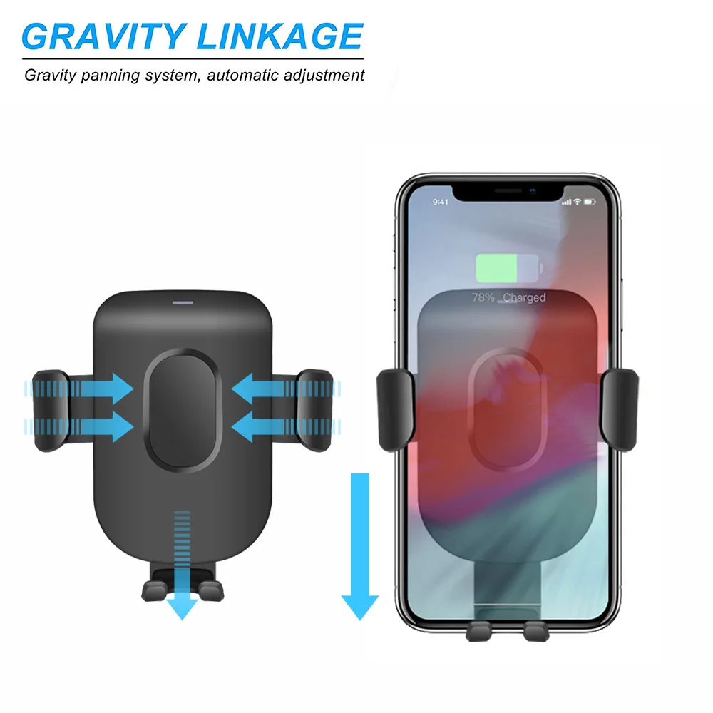 FDGAO Qi автомобильное беспроводное зарядное устройство для iPhone 11 Pro X XS Max XR samsung S10 S9 зарядное устройство 10 Вт быстрая беспроводная автомобильная зарядка держатель
