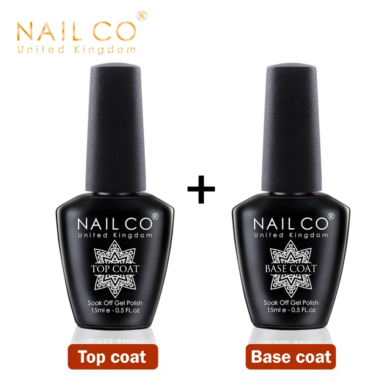 NAILCO Base And Top Coat Gel Nail Polish 15ml UV LED Lamp Semi Vernis Permanent Nail Art Soak off Hybrid Varnishes