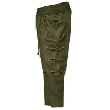 

Hot Men Solid Color Baggy Pencil Pants Navigator Bandage Elatsic Waist Trousers