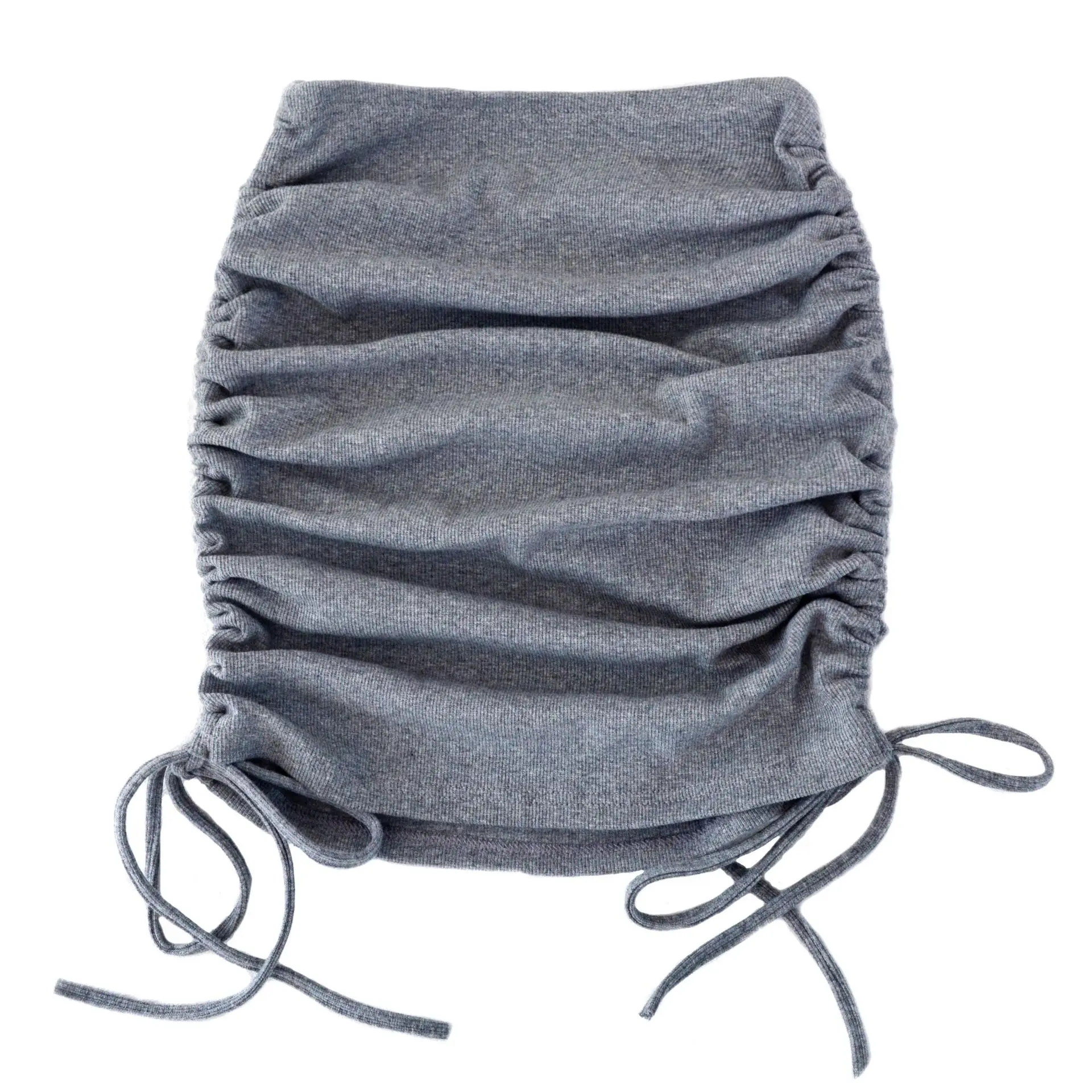 Falda plisada elástica con cordón lateral para mujer, falda de hilo de punto Sexy a la moda, falda ropa de otoño - AliExpress