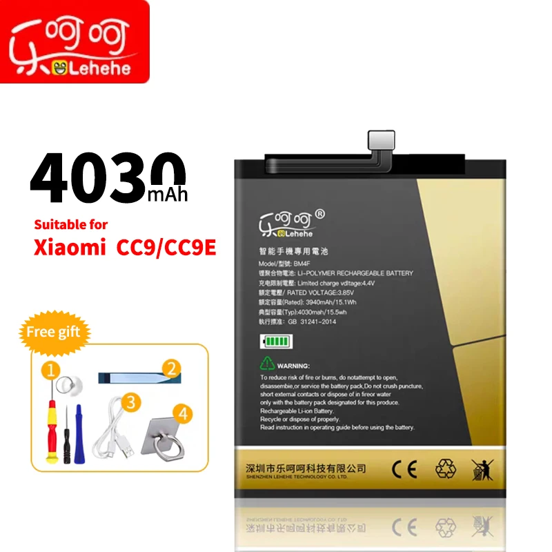 Аккумулятор Lehehe BM4F для Xiaomi CC9 CC9E большой емкости 4030 литий ионный полимерный
