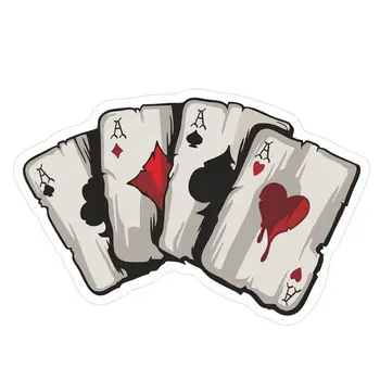

12CM*8CM CM Cartoon Playing Cards A Decal PVC Motorcycle Car Sticker