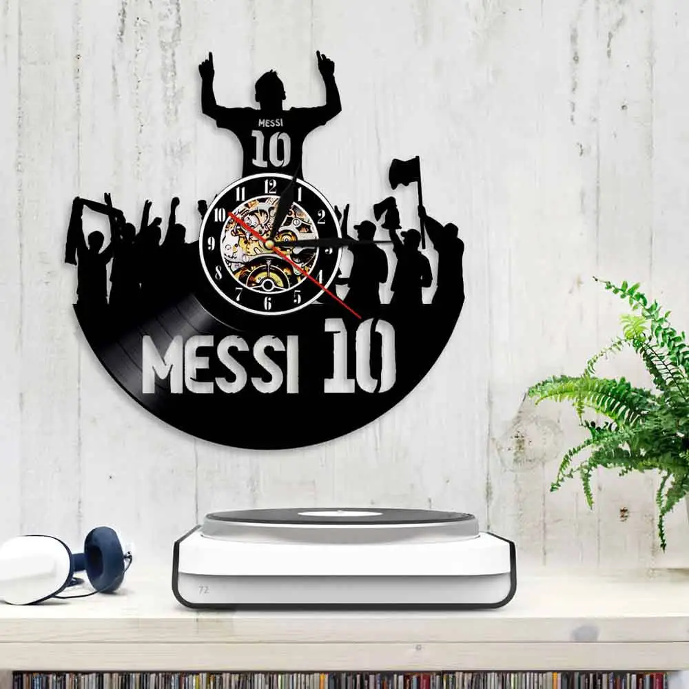 Виниловые настенные часы The King 10 Lionel Messi, Аргентина, футболист, часы, непробиваемые силы, футбол, легенда, подарок для фанатов Messi