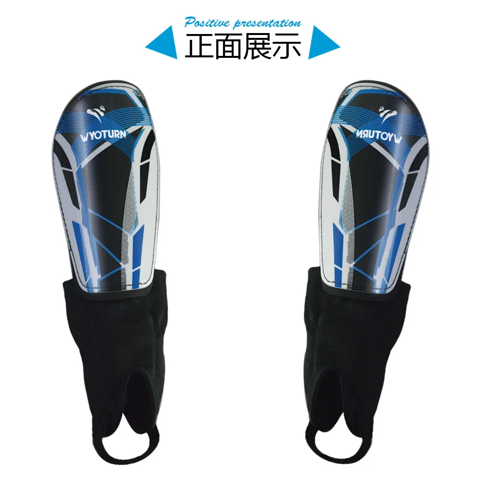 Blue Color WYOTURN Новинка 1 пара защита голени футбольные противоскользящие щитки для взрослых и детей футбольный защитный щиток голени поддержка протектора голени - Цвет: Blue Color