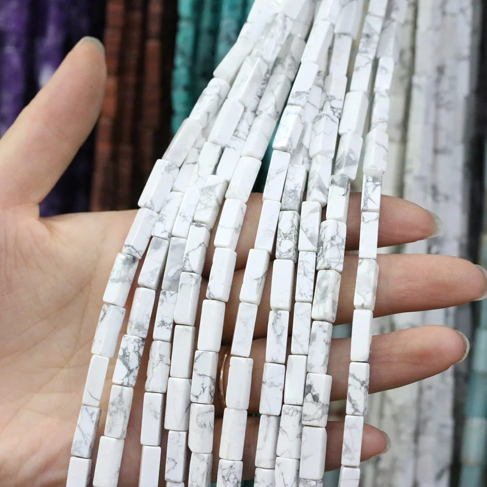 Natural Stone Rectangular Scattered bead agates crystal string Beads for Jewelry Making DIY Necklace Bracelet Accessories 4x13mm